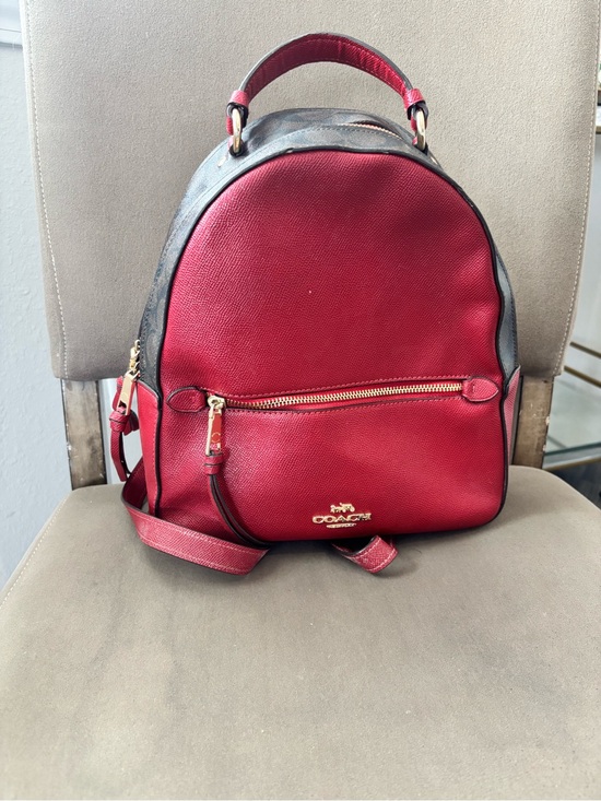 Coach Handbags - Coach Red & Brown Leather Mini Backpack with Gold Hardware